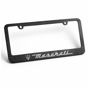 NEW Maserati Carbon Fiber License Plate Frame w/ Accessories Screws Caps